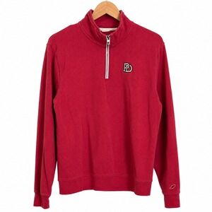 League 91 Victory Quarter Zip Pullover Sweatshirt Womens Size M Red Wing Fleece